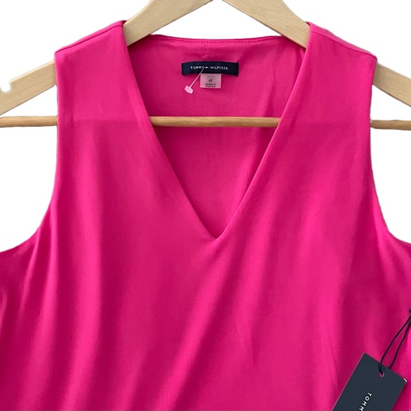 (NWT) Tommy Hilfiger's Women’s Sleeveless Ruffled Pink Dress Size:6P - Picture 7 of 7